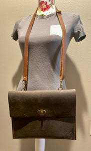Dark Brown Leather Cross Body Purse