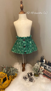 Green Snowflake Little Girl SkirtS