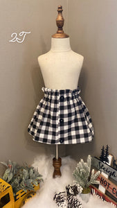 Black & White Plaid Little Girl Skirt