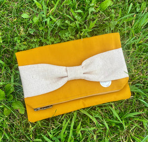 Yellow Bow Clutch Purse