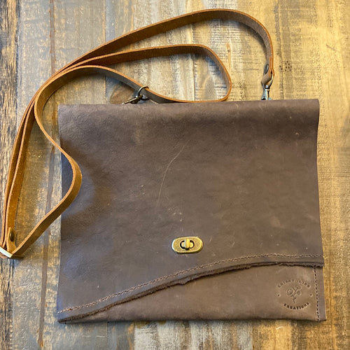 Dark Brown Leather Crossbody Purse
