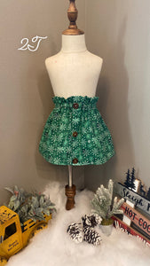 Green Snowflake Little Girl SkirtS