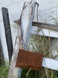 Light Brown Leather Crossbody Purse