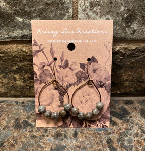 Brown Bead Hoop Earrings