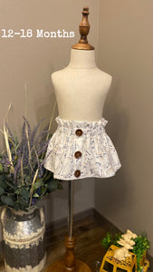 White Forest Animal Little Girl Skirt
