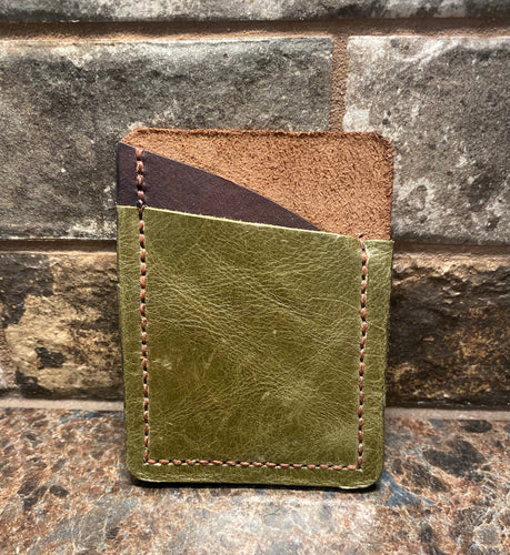 Green & Brown Double Slot Money/Card Holder
