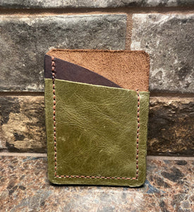 Green & Brown Double Slot Money/Card Holder