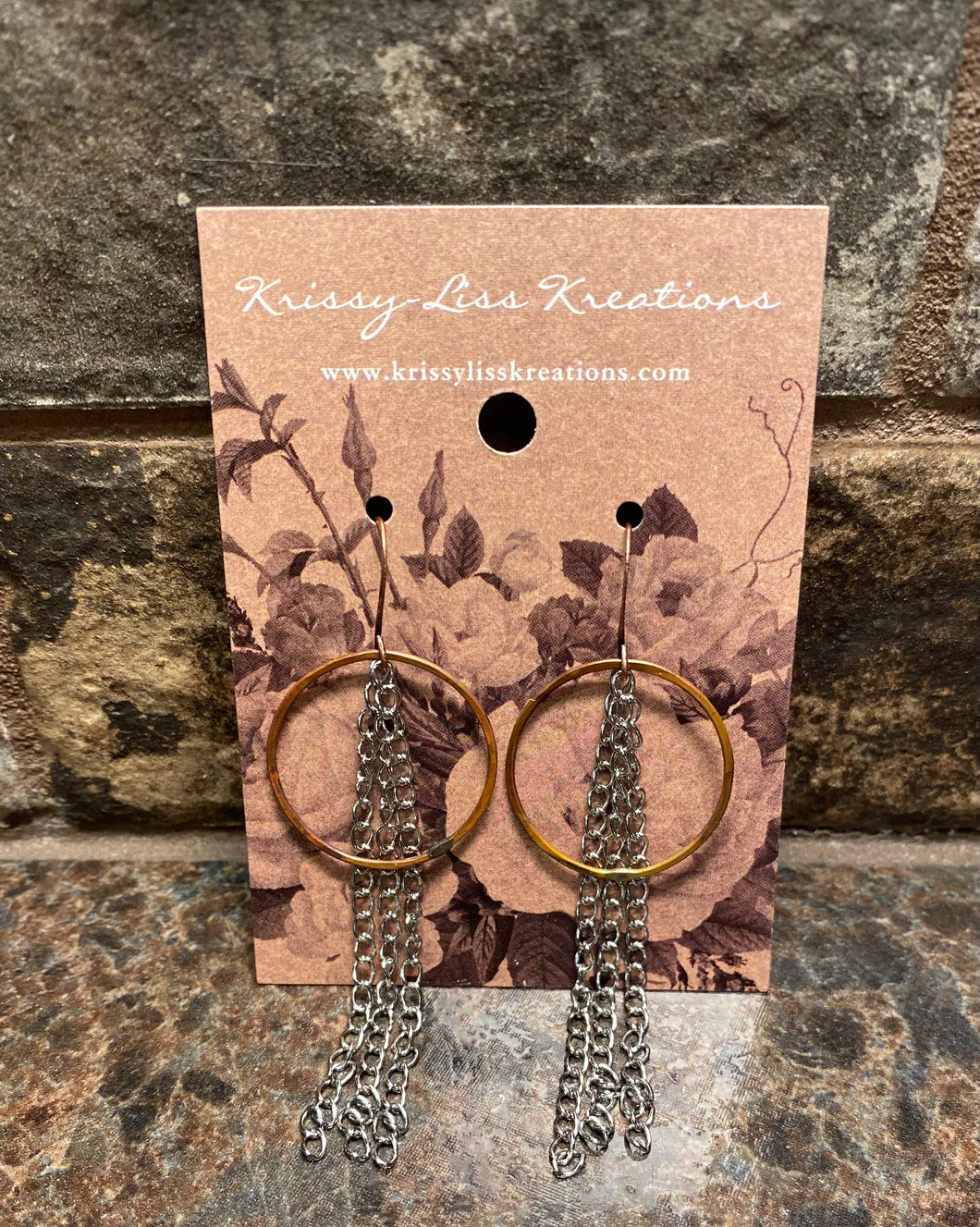 Small Hoop and Chain Earrings