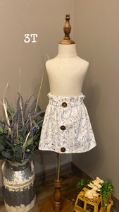 White Forest Animal Little Girl Skirt