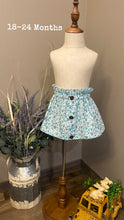 Load image into Gallery viewer, Blue Floral Little Girl Skirt