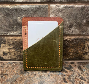 Green & Mauve Double Slot Money/Card Holder