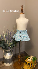 Load image into Gallery viewer, Blue Floral Little Girl Skirt