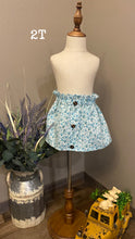 Load image into Gallery viewer, Blue Floral Little Girl Skirt