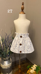 White Forest Animal Little Girl Skirt