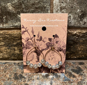 Light Blue Bead Hoop Earrings