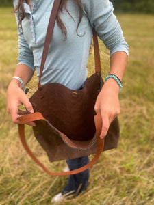 Dark Brown Leather Tote Bag