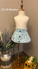 Load image into Gallery viewer, Blue Floral Little Girl Skirt