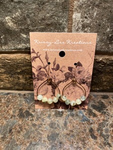 Light Green Bead Hoop Earrings