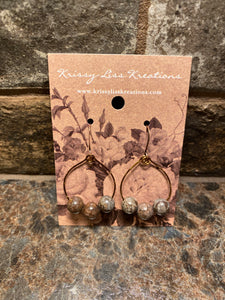 Brown Multi-Colored Bead Hoop Earrings