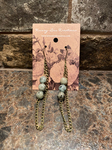 Multi-Colored Bead and Chain Earrings
