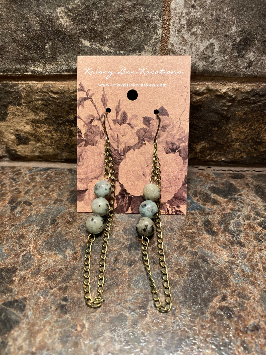 Multi-Colored Bead and Chain Earrings