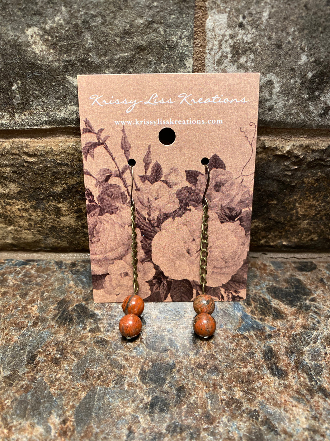 Multi-Colored Bead and Chain Earrings
