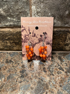 Orange Cluster Bead Earrings