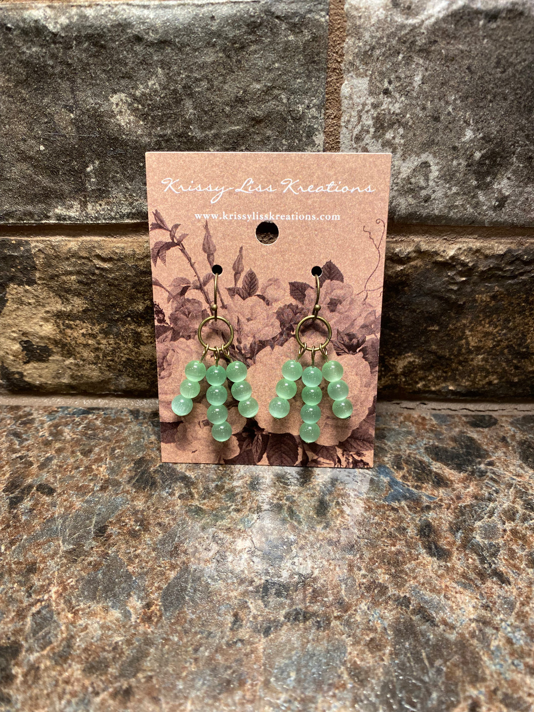Green Bead Earrings
