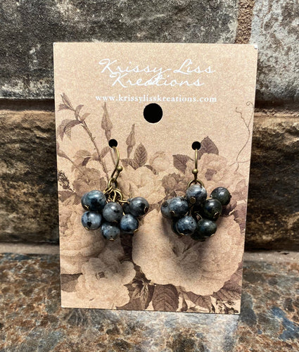 Black/Gray Cluster Bead Earrings