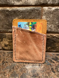 Mauve Leather Card/Money Holder