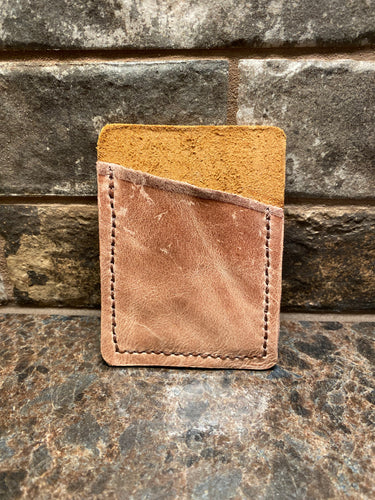 Mauve Leather Card/Money Holder