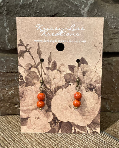 Small Red Bead Earrings