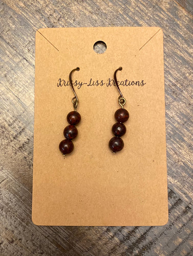 Brown and Black Bead Earrings
