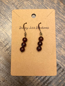 Brown and Black Bead Earrings