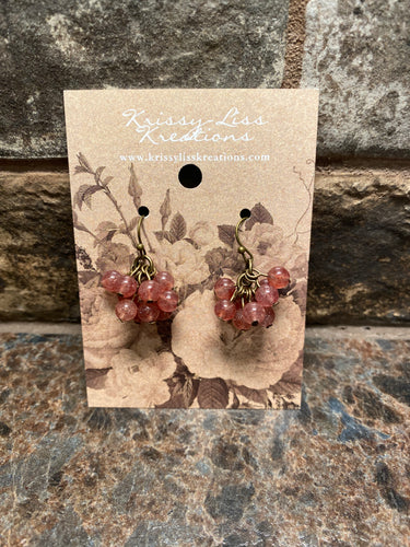 Pink Cluster Bead Earrings