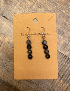 Black and Grey Bead Earrings