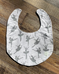 Grey Ballerina Baby Bib