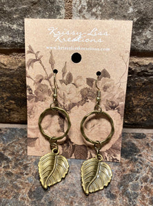 Leaf Circle Earrings